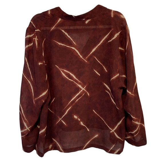 Burnt Umber Patterned Blouse - Picture 2 of 9